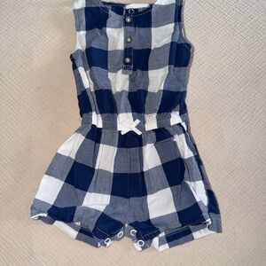 Carter's Navy and White Plaid Romper
